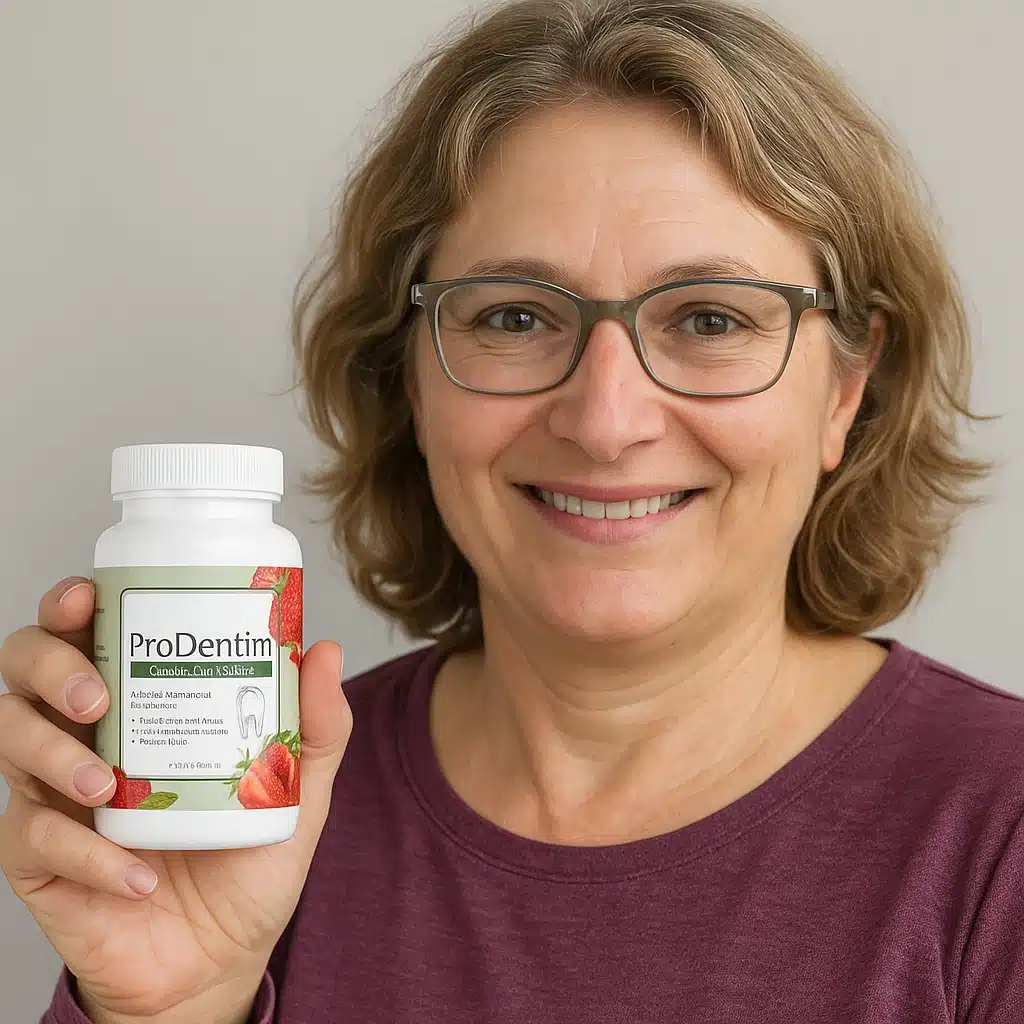 Madison Clark smiling and holding ProDentim